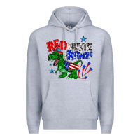 Heather Grey red white rawr billie wilder Premium Hoodie - texasbilliewilder