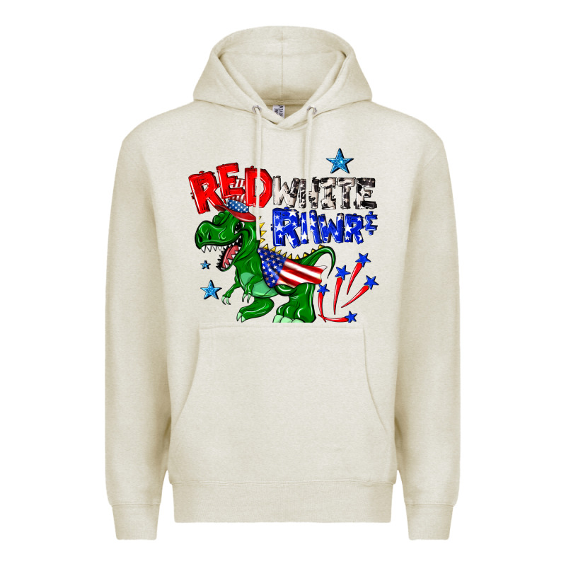 Red White Rawr Billie Wilder Premium Hoodie by texasbilliewilder | Teevron