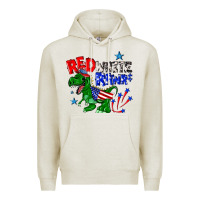 Oatmeal Heather red white rawr billie wilder Premium Hoodie - texasbilliewilder