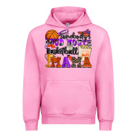 Fuchsia Pink somebody's loud mouth basketball mama Urban Hoodie - Zillion Design Studio