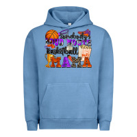 Pigment Pebble Blue somebody's loud mouth basketball mama Urban Hoodie - Zillion Design Studio