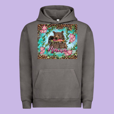 Urban Hoodie Mama bear haunting fish floral