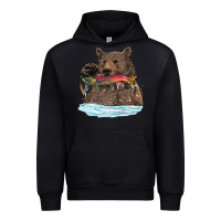 Foreset Green mama bear haunting fish Urban Hoodie - RanaPortraitStore
