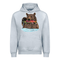 Heather Grey mama bear haunting fish Urban Hoodie - RanaPortraitStore