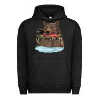 Pigment Black mama bear haunting fish Urban Hoodie - RanaPortraitStore
