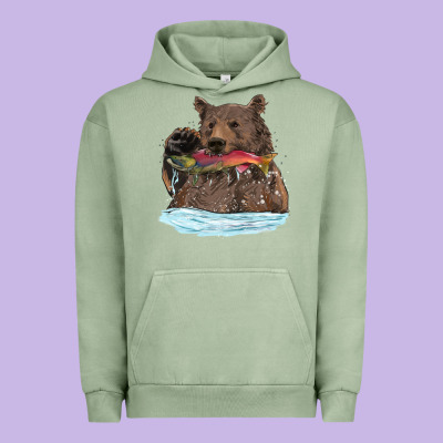 Urban Hoodie mama bear haunting fish