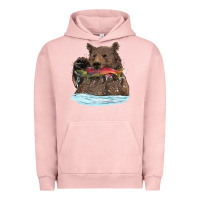 Pigment Salmon mama bear haunting fish Urban Hoodie - RanaPortraitStore
