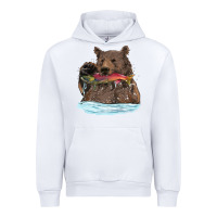 White mama bear haunting fish Urban Hoodie - RanaPortraitStore