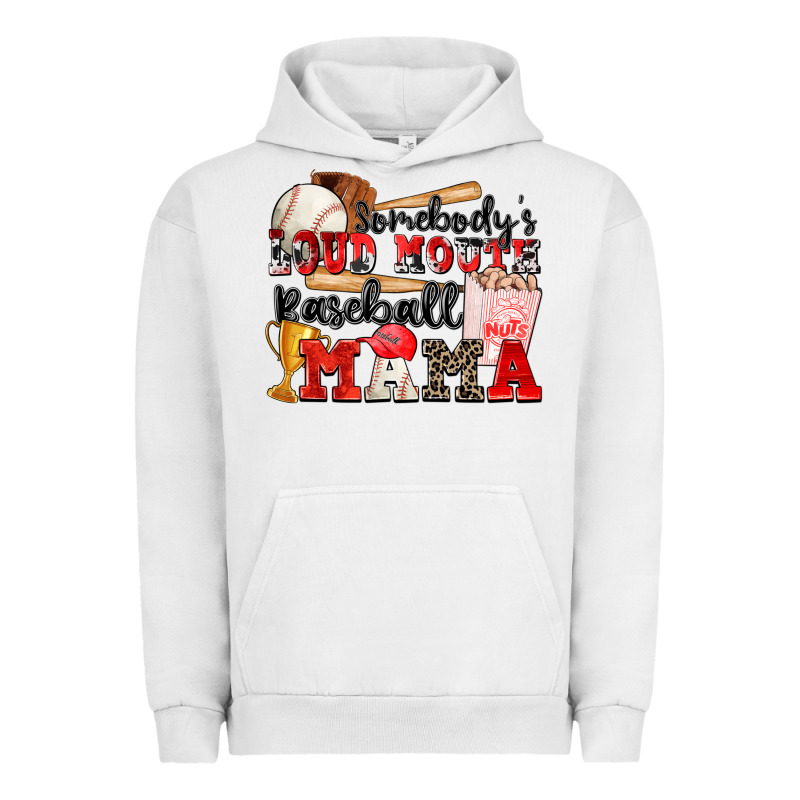 Somebody's Loud Mouth Baseball Mama Urban Hoodie by Zillion Design Studio | Teevron