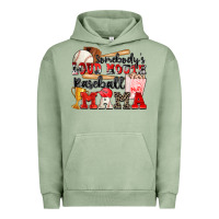 Pigment Oil Green somebody's loud mouth baseball mama Urban Hoodie - Zillion Design Studio