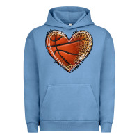 Pigment Pebble Blue basketball heart Urban Hoodie - texasbilliewilder