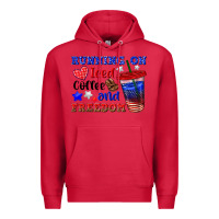 Cardinal running on iced coffe and freedom Premium Hoodie - texasbilliewilder