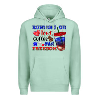 Seafoam running on iced coffe and freedom Premium Hoodie - texasbilliewilder