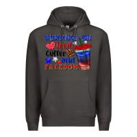 Smoke running on iced coffe and freedom Premium Hoodie - texasbilliewilder
