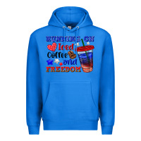 True Royal running on iced coffe and freedom Premium Hoodie - texasbilliewilder