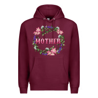 Burgundy mother with floral wreath Premium Hoodie - RanaPortraitStore
