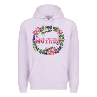 Lilac mother with floral wreath Premium Hoodie - RanaPortraitStore