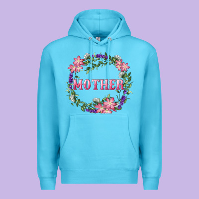 Mother With Floral Wreath Premium Hoodie Designed By Ranaportraitstore