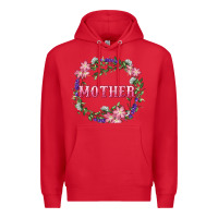 Red mother with floral wreath Premium Hoodie - RanaPortraitStore