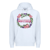 White mother with floral wreath Premium Hoodie - RanaPortraitStore