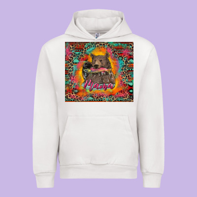 Urban Hoodie mama bear leopard and aztec
