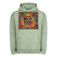 Pigment Oil Green mama bear leopard and aztec Urban Hoodie - RanaPortraitStore