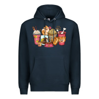 Navy pomeranian coffee cups Premium Hoodie - Zillion Design Studio