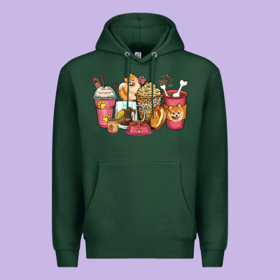 Pomeranian Coffee Cups Premium Hoodie Designed By Zillion Design Studio