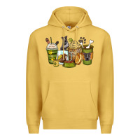 Antique Gold pitbull coffee cups Premium Hoodie - Zillion Design Studio