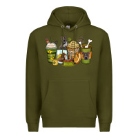 Army Green pitbull coffee cups Premium Hoodie - Zillion Design Studio