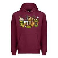 Burgundy pitbull coffee cups Premium Hoodie - Zillion Design Studio