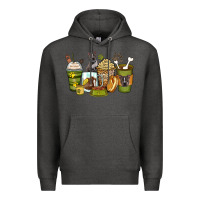 Charcoal Heather pitbull coffee cups Premium Hoodie - Zillion Design Studio