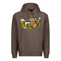 Coffee pitbull coffee cups Premium Hoodie - Zillion Design Studio