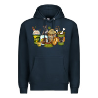 Navy pitbull coffee cups Premium Hoodie - Zillion Design Studio