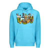 Ocean Blue pitbull coffee cups Premium Hoodie - Zillion Design Studio