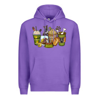 Purple pitbull coffee cups Premium Hoodie - Zillion Design Studio