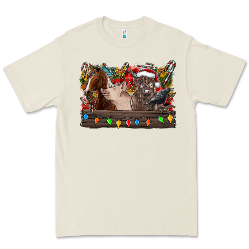 Festive Farmyard Gathering Premium Tee by CowhideDigitalArt | Teevron
