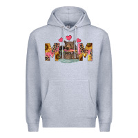 Heather Grey mom bear with sunflowers Premium Hoodie - RanaPortraitStore