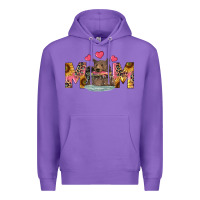 Purple mom bear with sunflowers Premium Hoodie - RanaPortraitStore