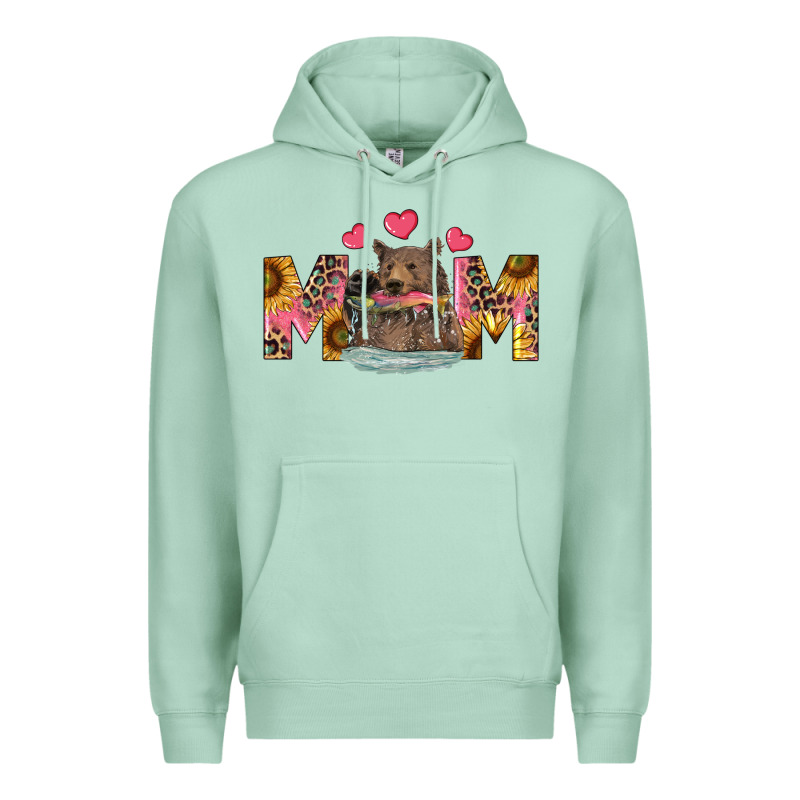 Mom Bear With Sunflowers Premium Hoodie by RanaPortraitStore | Teevron