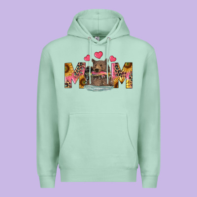 Mom Bear With Sunflowers Premium Hoodie Designed By Ranaportraitstore