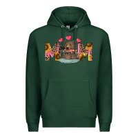 Sports Green mom bear with sunflowers Premium Hoodie - RanaPortraitStore