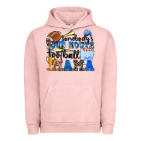 Pigment Salmon somebody's loud mouth football mama Urban Hoodie - Zillion Design Studio