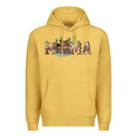 Antique Gold mama with bear and daisy Premium Hoodie - RanaPortraitStore
