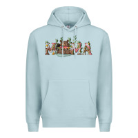 Blue Mist mama with bear and daisy Premium Hoodie - RanaPortraitStore