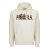 Oatmeal Heather mama with bear and daisy Premium Hoodie - RanaPortraitStore