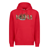 Red mama with bear and daisy Premium Hoodie - RanaPortraitStore