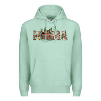 Seafoam mama with bear and daisy Premium Hoodie - RanaPortraitStore