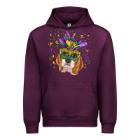 Mauve Wine mardi gras  mask beagle Urban Hoodie - RanaPortraitStore