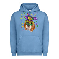 Pigment Pebble Blue mardi gras  mask beagle Urban Hoodie - RanaPortraitStore